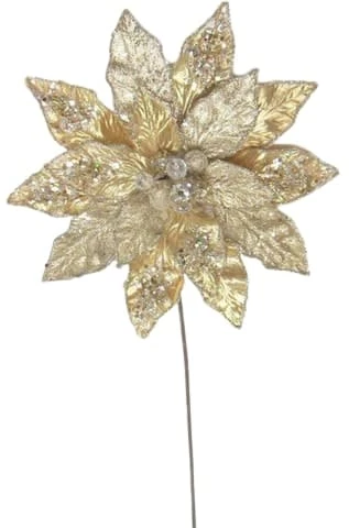 Best deal β The π Christmas Palace Flowers 18" GOLD POINSETTIA STEM WITH LEAVES SET OF 6 π 1 The Christmas Palace Flowers 18" GOLD POINSETTIA STEM WITH LEAVES SET OF 6