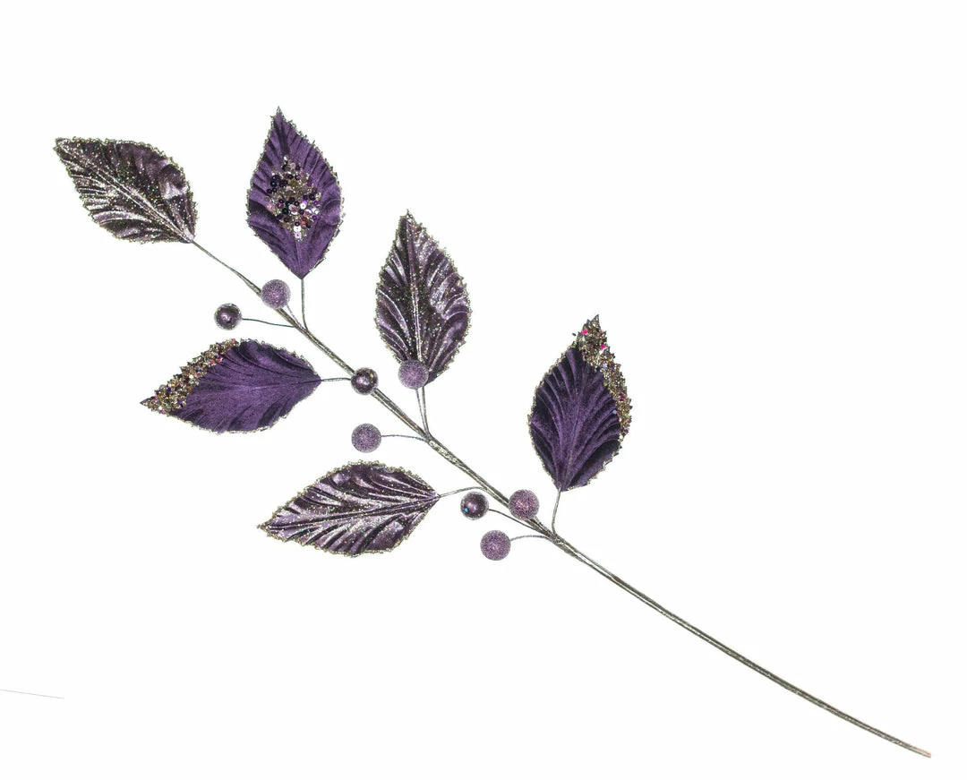 Buy π The π Christmas Palace Stems & Picks 32" PURPLE VELVET LEAVES SPRAY SET OF 6 π― 1 The Christmas Palace Stems & Picks 32" PURPLE VELVET LEAVES SPRAY SET OF 6