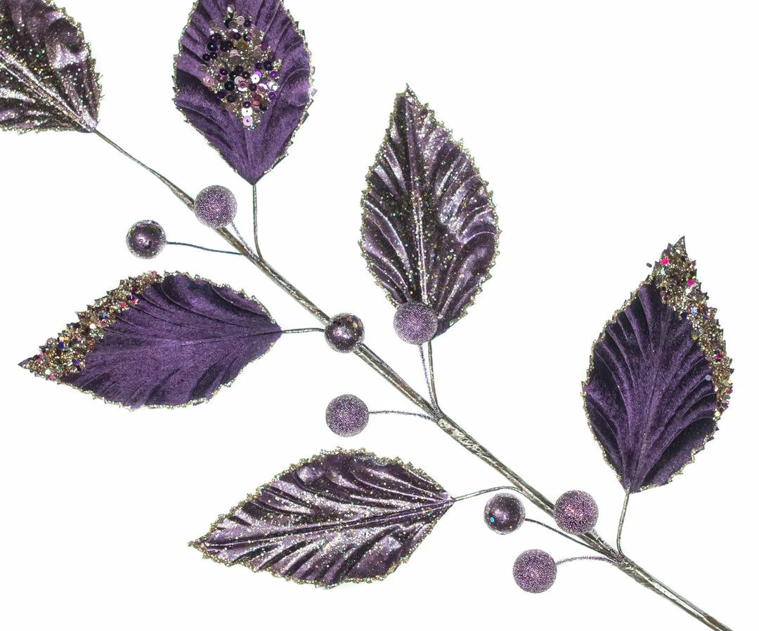 Buy π The π Christmas Palace Stems & Picks 32" PURPLE VELVET LEAVES SPRAY SET OF 6 π― 2 The Christmas Palace Stems & Picks 32" PURPLE VELVET LEAVES SPRAY SET OF 6