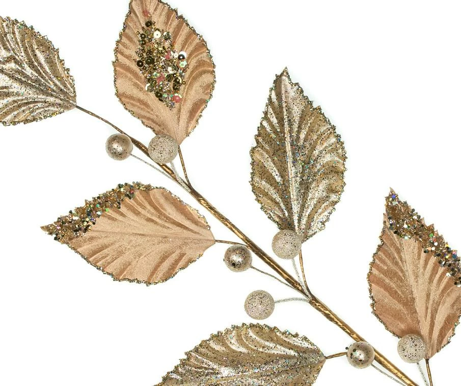 Wholesale π The π Christmas Palace Stems & Picks 32" CHAMPAGNE VELVET LEAVES SPRAY SET OF 6 π₯ 2 The Christmas Palace Stems & Picks 32" CHAMPAGNE VELVET LEAVES SPRAY SET OF 6