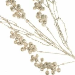 The Christmas Palace Pretty In Pink 27" WHITE CLUSTER BERRY SPRAY SET OF 6