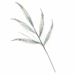 The Christmas Palace 26" SILVER LEAVES SPRAY SET OF 12 Stems & Picks