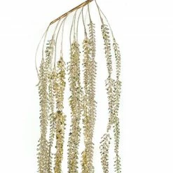 The Christmas Palace Golden Empire 32" CHAMPAGNE GLITTER HANGING BRANCH SET OF 6