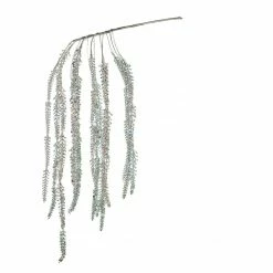 The Christmas Palace 32" SILVER GLITTER HANGING BRANCH SET OF 6