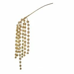 The Christmas Palace 18" GOLD HANGING STRING BRANCH SET OF 6 Stems & Picks