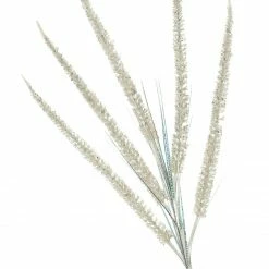 The Christmas Palace Stems & Picks 35" WHITE GLITTER FANCY SPRAY SET OF 6