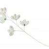 The Christmas Palace 33" WHITE LEAVES DIAMOND SPRAY SET OF 4 Stems & Picks