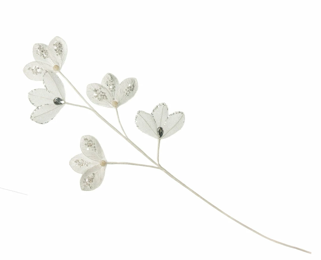 Outlet π The π Christmas Palace 33" WHITE LEAVES DIAMOND SPRAY SET OF 4 Stems & Picks π 1 The Christmas Palace 33" WHITE LEAVES DIAMOND SPRAY SET OF 4 Stems & Picks