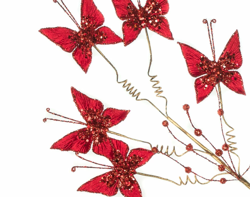 Best Sale π The π Christmas Palace 24" MINI RED BUTTERFLY SPRAY SET OF 6 β¨ 2 The Christmas Palace 24" MINI RED BUTTERFLY SPRAY SET OF 6