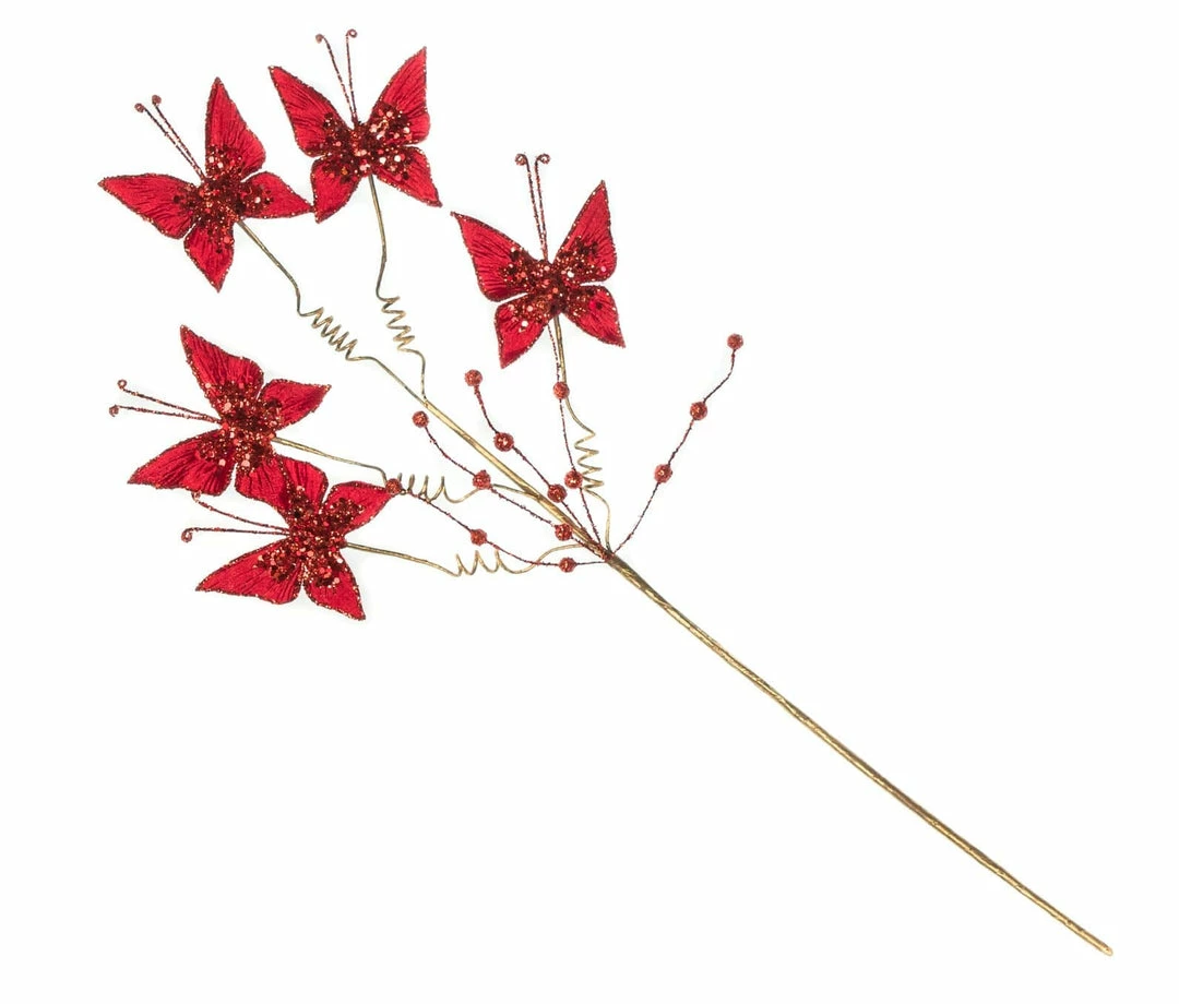 Best Sale π The π Christmas Palace 24" MINI RED BUTTERFLY SPRAY SET OF 6 β¨ 1 The Christmas Palace 24" MINI RED BUTTERFLY SPRAY SET OF 6
