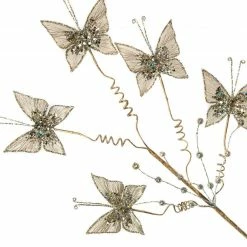 The Christmas Palace 24" MINI PLATINUM BUTTERFLY SPRAY SET OF 6
