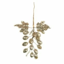 The Christmas Palace 9" CELLINE GRAPE WITH LEAVES SET OF 6 Stems & Picks