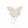 The Christmas Palace Butterflies 7" WHITE SEQUIN BUTTERFLY CLIP SET OF 6