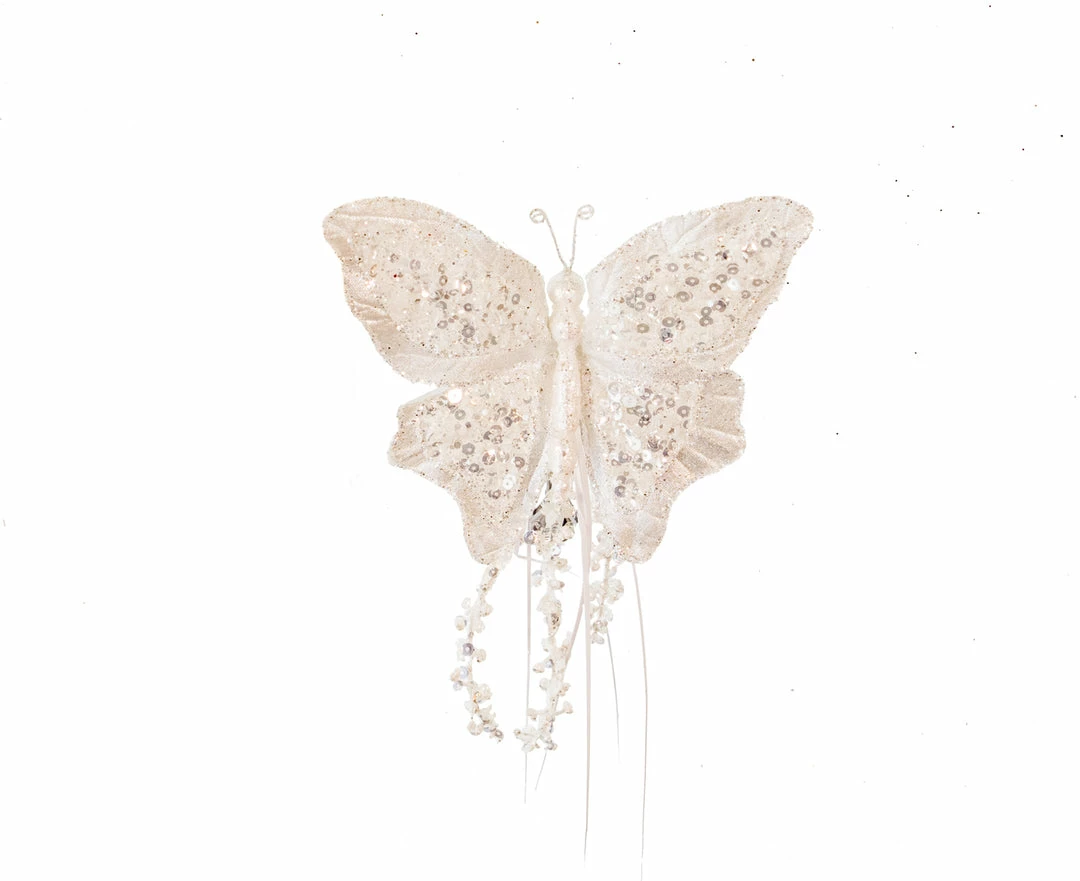 Buy π The π Christmas Palace Butterflies 7" WHITE SEQUIN BUTTERFLY CLIP SET OF 6 π 1 The Christmas Palace Butterflies 7" WHITE SEQUIN BUTTERFLY CLIP SET OF 6