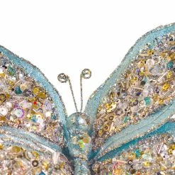 The Christmas Palace Butterflies 7" BLUE SEQUIN BUTTERFLY SET OF 6