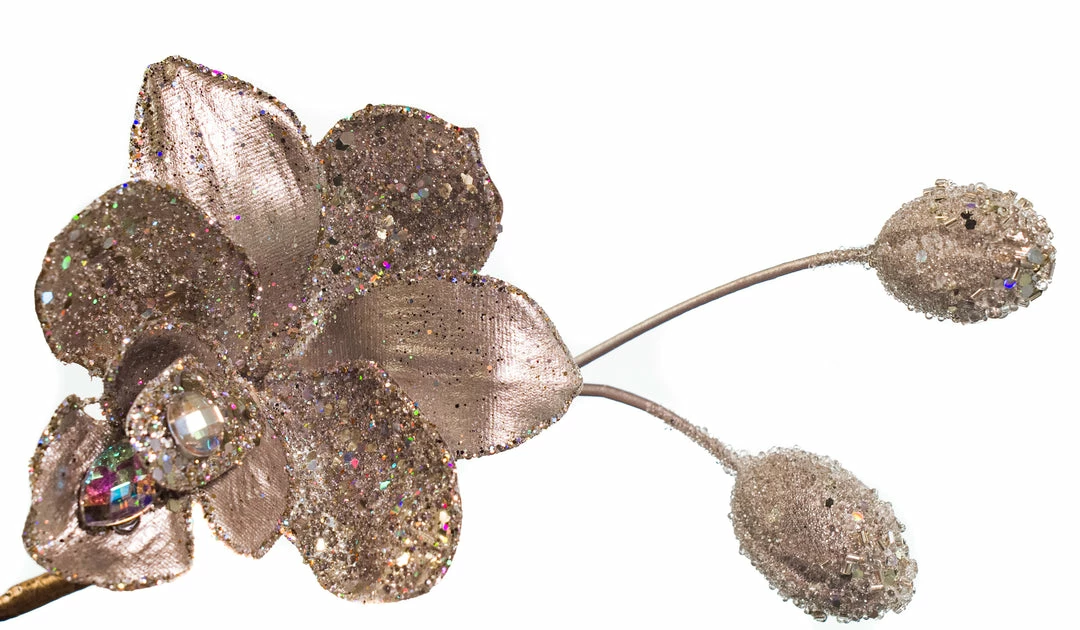 Wholesale π The β Christmas Palace Stems & Picks 26" PLATINUM ORCHID SPRAY SET OF 4 π 2 The Christmas Palace Stems & Picks 26" PLATINUM ORCHID SPRAY SET OF 4