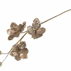 The Christmas Palace Stems & Picks 26" PLATINUM ORCHID SPRAY SET OF 4