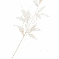 The Christmas Palace 24" WHITE VELVET LEAF SPRAY SET OF 6