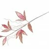 The Christmas Palace 24" PINK VELVET LEAF SPRAY SET OF 6
