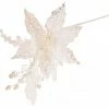 The Christmas Palace 17" WHITE PONESSTIA WITH LEAVES PICK SET OF 6