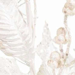 The Christmas Palace 17" WHITE PONESSTIA WITH LEAVES PICK SET OF 6