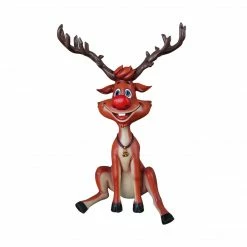 The Christmas Palace OVERSIZED DECOR 5 FT SITTING & SMILING REINDEER