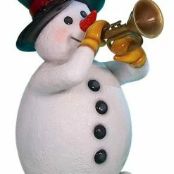 The Christmas Palace 5 FT SNOWMAN PLAYING TRUMPET