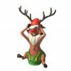 The Christmas Palace 5 FT FUNNY SITTING SANTA REINDEER OVERSIZED DECOR