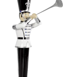 The Christmas Palace 9 FT SILVER, WHITE, & BLACK SOLDIER WITH TRUMPET OVERSIZED DECOR