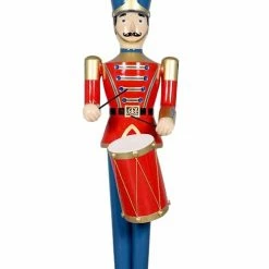 The Christmas Palace 9 FT RED & BLUE SOLDIER WITH DRUM OVERSIZED DECOR