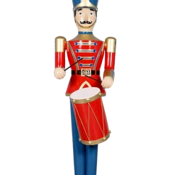 The Christmas Palace 9 FT RED & BLUE SOLDIER WITH DRUM OVERSIZED DECOR