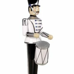 The Christmas Palace 6 FT SILVER, WHITE, & BLACK SOLDIER WITH DRUM