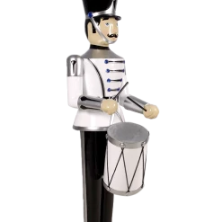 The Christmas Palace 6 FT SILVER, WHITE, & BLACK SOLDIER WITH DRUM