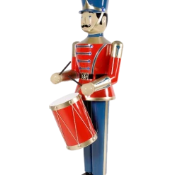 The Christmas Palace OVERSIZED DECOR 6 FT RED & BLUE SOLDIER WITH DRUM