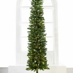 The Christmas Palace CHRISTMAS TREES 9 FT PENCIL TREE PRE LIT CLEAR LIGHTS