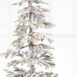 The Christmas Palace 7 FT ALPINE FIR SNOWY PRE LIT WARM WHITE LIGHTS