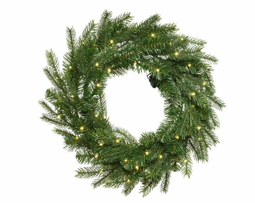 Outlet 𧨠The π Christmas Palace 30" GRANDIS WREATH 50 MICRO WARM WHITE LED BATTERY OPERATED Wreaths π 1 The Christmas Palace 30" GRANDIS WREATH 50 MICRO WARM WHITE LED BATTERY OPERATED Wreaths