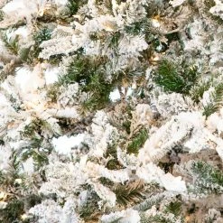 The Christmas Palace 9 FT SNOW PINE SLIM PRE LIT CLEAR LIGHTS CHRISTMAS TREES