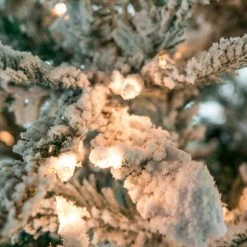 The Christmas Palace CHRISTMAS TREES 4.5 FT SNOW PINE TREE PRE LIT CLEAR LIGHTS