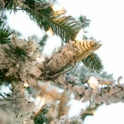 The Christmas Palace CHRISTMAS TREES 4.5 FT SNOW PINE TREE PRE LIT CLEAR LIGHTS