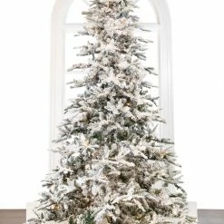 The Christmas Palace 9 FT SNOW PINE TREE PRE LIT CLEAR LIGHTS CHRISTMAS TREES