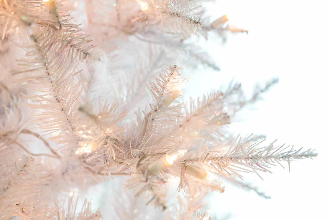 Discount β¨ The π Christmas Palace 7.5 FT WHITE TIFFANY TINSEL PRE LIT CLEAR LIGHTS π Christmas TREES π 2 The Christmas Palace 7.5 FT WHITE TIFFANY TINSEL PRE LIT CLEAR LIGHTS CHRISTMAS TREES