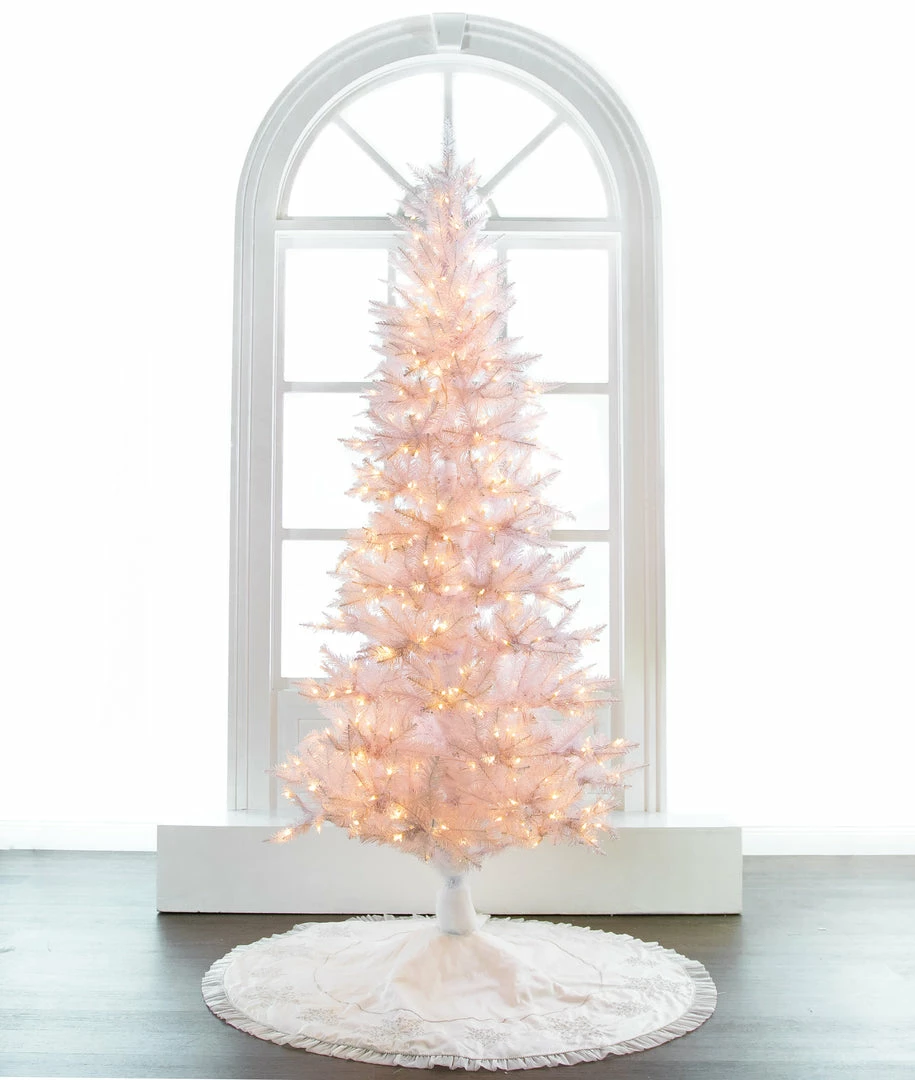 Discount β¨ The π Christmas Palace 7.5 FT WHITE TIFFANY TINSEL PRE LIT CLEAR LIGHTS π Christmas TREES π 1 The Christmas Palace 7.5 FT WHITE TIFFANY TINSEL PRE LIT CLEAR LIGHTS CHRISTMAS TREES