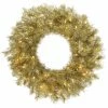 The Christmas Palace Wreaths 30" LASER GOLD WREATH PRELIT 100 LED CLEAR LIGHTS