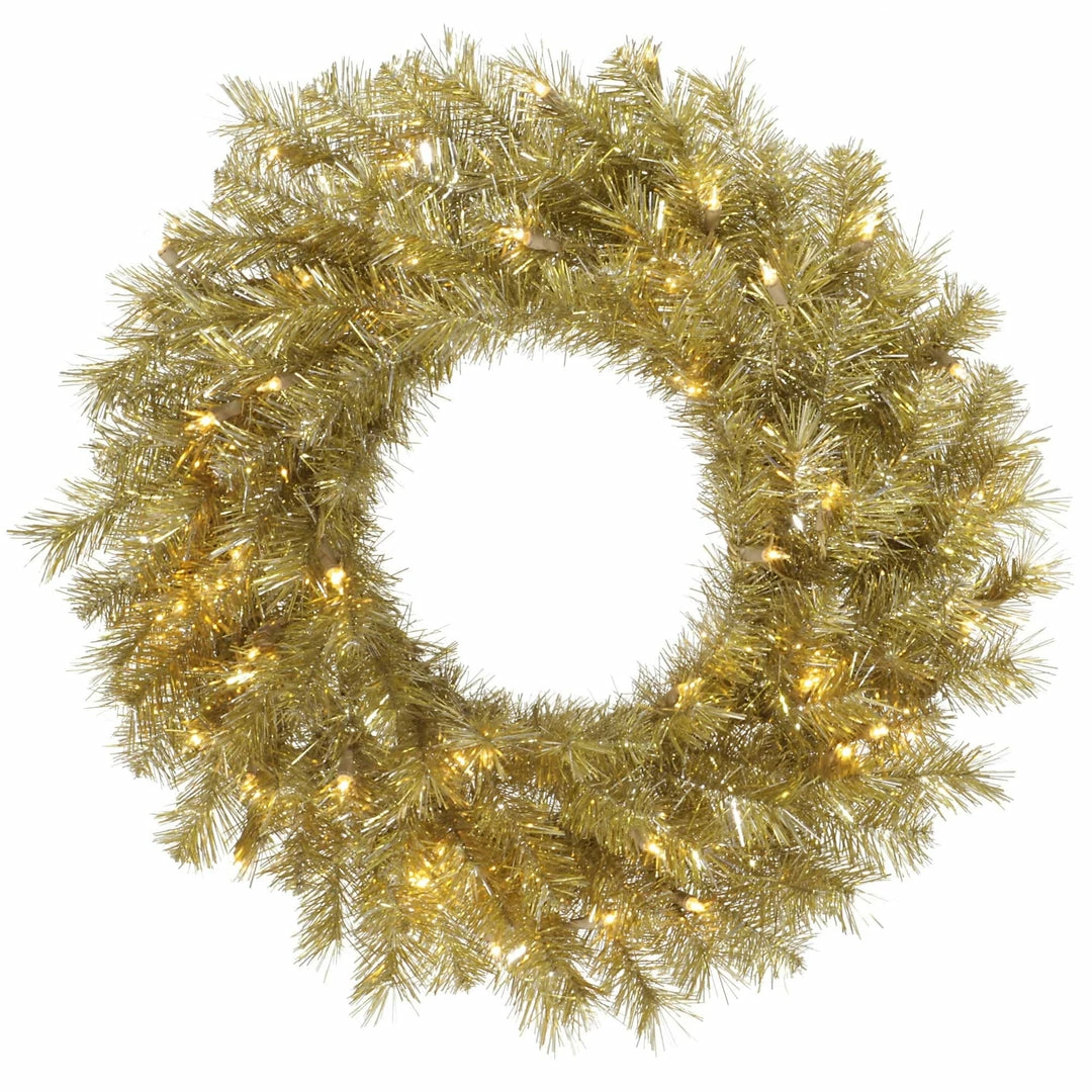 Outlet π The π Christmas Palace Wreaths 30" LASER GOLD WREATH PRELIT 100 LED CLEAR LIGHTS β 1 The Christmas Palace Wreaths 30" LASER GOLD WREATH PRELIT 100 LED CLEAR LIGHTS