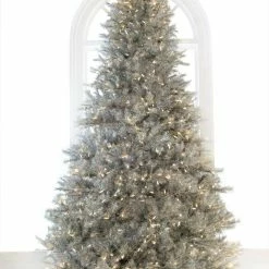 The Christmas Palace CHRISTMAS TREES 6.5 FT LASER SILVER TREE WARM WHITE LED