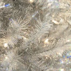 The Christmas Palace CHRISTMAS TREES 6.5 FT LASER SILVER TREE WARM WHITE LED