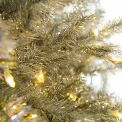 The Christmas Palace CHRISTMAS TREES 6.5 FT LASER SILVER TREE WARM WHITE LED