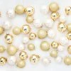 The Christmas Palace 3" PEARL & GOLD ASSORTED GLASS ORNAMENT SET OF 42 PIECES