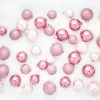 The Christmas Palace Shatterproof & Glass Sets 3" PINK ASSORTED GLASS ORNAMENT SET OF 42 PIECES